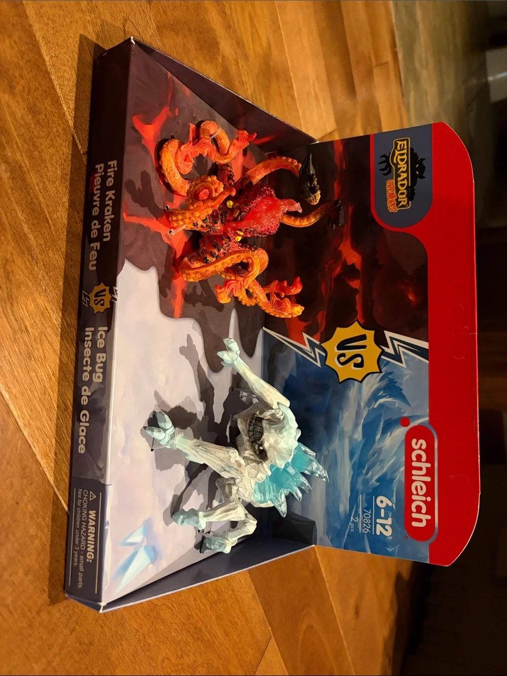 Schleich Fire Kraken vs Ice Bug Action Figure Set - Red & White/Blue